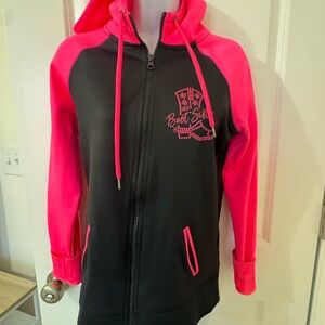 Boot boogie babes Black and Pink Zip-Up Hoodie